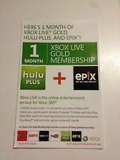 Xbox LIVE 1 month Gold Membership, HULU+ EPIX trial
