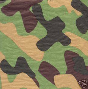 CAMOUFLAGE TISSUE WRAPPING PAPER 10 Large Sheets