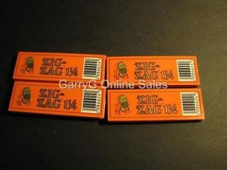 ZIG ZAG orange 4 PACKS CIGARETTE ROLLING PAPERS ORANGE 1 1/4 78 MM
