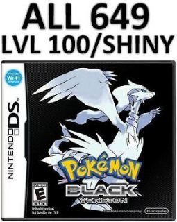 Pokemon Black DS lite DSi XL All 649 LvL 100 Shiny
