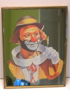 vintage mirror Clown glasses picture art unusual campy fun