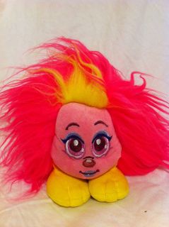   Fershnizzle Pink Yellow Puff Girl Hair Head Toy Plush Stuffed Animal