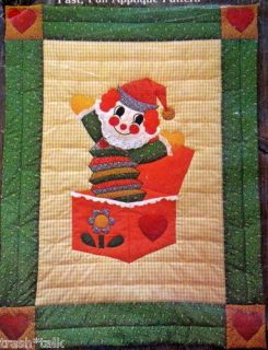 Vtg 70s baby Quilt blanket pattern Jack in the Box clown Gingham Goose 