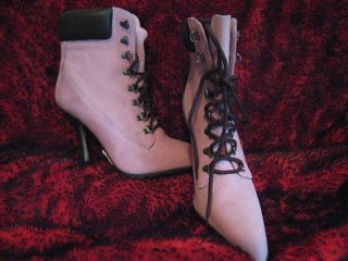 ANDREW STEVENS high heeled PINK WORK BOOTS Jenny 9