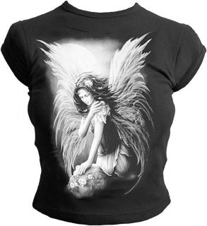   Clothing White Fairy Ladies Capped Sleeve Angel Wings T Shirt Top