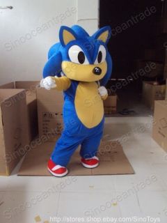 New Professional Sonic the Hedgehog Mascot Costume Fancy Dress Adult 