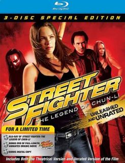 Street Fighter The Legend of Chun Li Blu ray Disc, 2009, 3 Disc Set 
