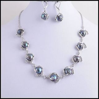   lots 4sets EXQUISITE Jewelry Natural Pearls Zircon Necklace Earrings