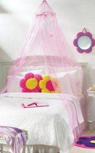 Pink PRINCESS Girls BUTTERFLY BED CANOPY Net Netting