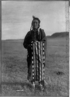 Hidatsa man,Native American,Indian,Holds the Eagle,blanket,clothing 