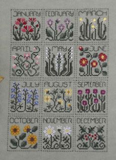Year Of Flowers Cross Stitch Chart By The Drawn Thread Cushion 