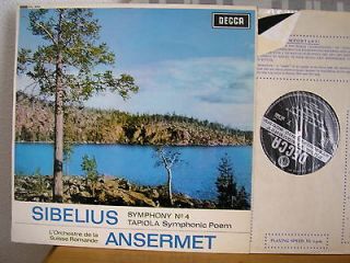 UK Decca sxl 6095 Sibelius no 4, OSR, Ansermet