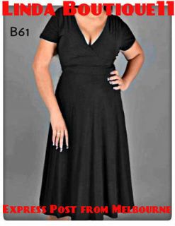 B61 New Black Womens Cocktail Evening Gown Dress Plus Sz 14 16 18 20 