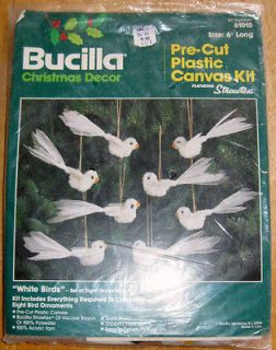 Bucilla® Christmas Décor White Birds Ornaments Set of 8 Plastic 