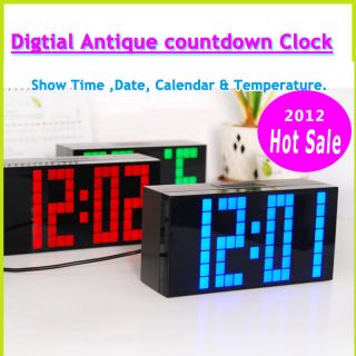   LED light color Christmas gift alarm multifunction count down clock
