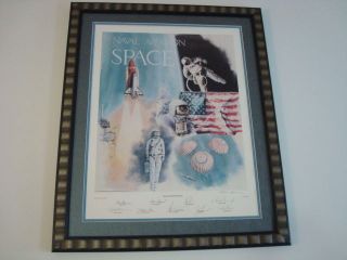 Neil Armstrong Space Print Limited Edition signed with 8 other Great 