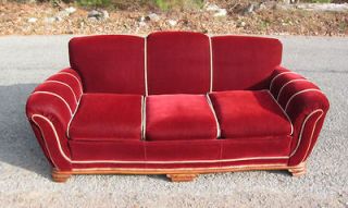 Beautiful Antique COLLINS & AIKMAN Mohair Art Deco Sofa Couch Loveseat 