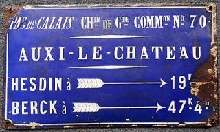   enamel street road sign Chemin de Grande Communication 70 rare C19th