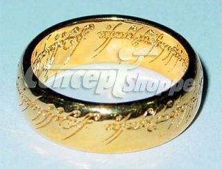 Lord of the Rings Frodo One Ring 24K Pure Gold Plated (US Size 10)