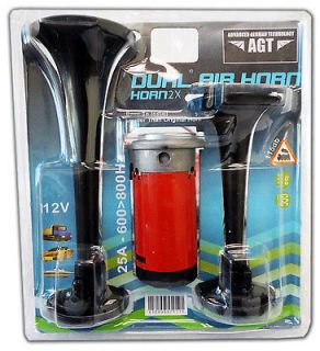 Loud Air Horn Dual Trumpet Horns For Car/Truck/Motorcycle/Boat Easy to 