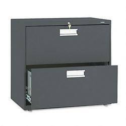 Hon 600 Series 2 Drawer Metal Lateral File Cabinet, 30 Wide, Dark 