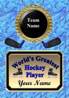   Worlds Greatest Ice Custom Personalized Award Plaque Gift Team Sticks