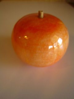 CUTE FRUIT Alabaster/Marb​le Red Apple Fruit Decor with Wooden Stem