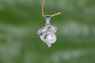 Dolphin Glass Pearl Crystal 925 sterling silver Charms pendant for 