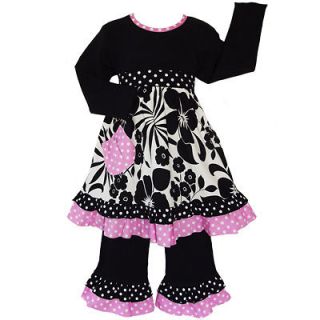 Baby Girls Boutique 2/3T Floral & dots Dress & Pant Clothing Outfit