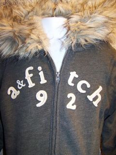 ABERCROMBIE KIDS HOLLISTER jacket hoodie coat girls NWT fur lined 