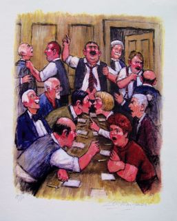 Barry Leighton Jones Hand Signed Giclee Theatre of Law Deliberation