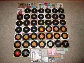   Lot 45rpm records, EPs, Picture sleeves, Price guide, calendars