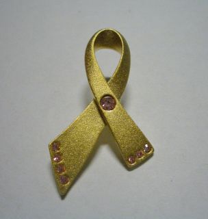 Avon Goldtone Breast Cancer Awareness Ribbon Pins~1 In Original 