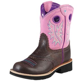 Ariat Kids Girls Fatbaby Cowgirl Cowboy Western Boots Bubble Gum Pink 
