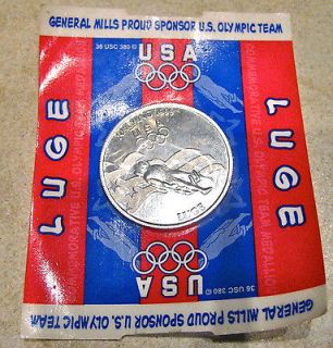Nagano 1998 USA Winter OLYMPICS LUGE Metal Collectable Coin CEREAL 