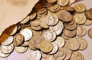   90% SILVER WASHINGTON QUARTERS $10 FACE CIRCULATED US COINS Pre 1964