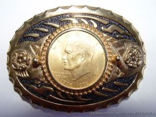 LIBERTY GOLD DOLLAR 1776 1976 BELT BUCKLE A.