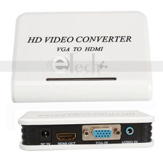 New Audio VGA to HDMI HD HDTV Video Converter Box Adapter 1080P