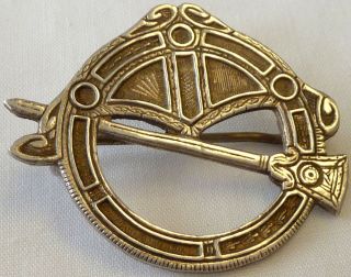 VINTAGE SILVER CELTIC TARA BROOCH 6.6g HANDWROUGHT COOL