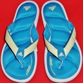 NEW Womens Blue ADIDAS CHILWYANDA FitFOAM Flip Flops Thong Sandals 