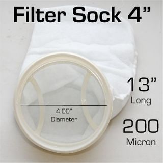 Aquarium Sump Pre Filter Sock 200 Micron 4x13 1 Bag