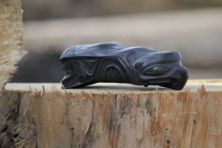 Hand carved argillite sculpture  Shaman and Thunderbird