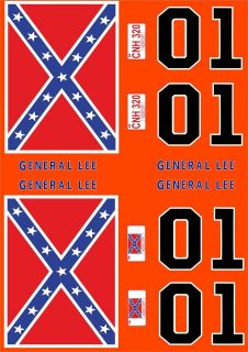 General Lee 1/10 Scale A4 2 Sets Decals Model RC Cars Tamiya Dukes of 