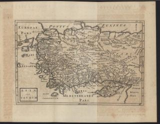 Asia cis Taurum Turkey w/ Cyprus 1755 Cellarius antique map