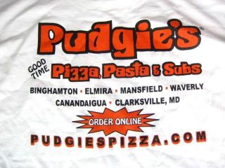 Pudgies Pizza XL T Shirt Elmira Southside Waverly Binghamton 