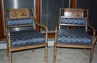 Pair of Vintage Drexel Heritage Asian Arm Chairs