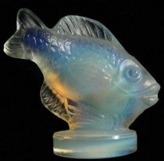   France OPALESCENT Art Glass FISH Figural~2 Small Fry POISSON,fjt