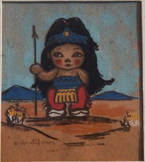   ​; Listed Artist MONTANA / CANADA   PASTEL OF PAPOOSE GIRL