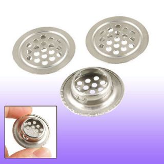   19mm Silver Tone Perforated Round Mesh Air Vents Mini Louvers 3 Pcs