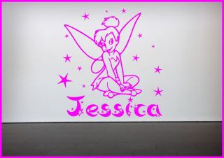 Personalised Tinkerbell Wall Sticker Bedroom Decal Mural Wall Art